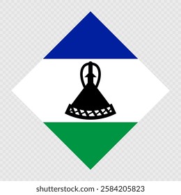 Lesotho rhombus flag. Vector illustration.