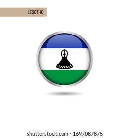 Lesotho round flag vector design template