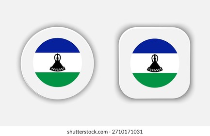Lesotho Rounded National Flag Button Icon