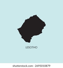 Lesotho simple vector map outline.