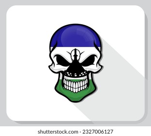 Icono del Orgullo de la Bandera de Cráneo de Lesoto
