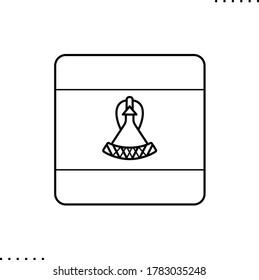 Lesotho square flag vector icon in outlines 