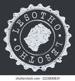 Lesotho Stamp Travel Passport. Design Retro Symbol Country. Old Vintage Postmark.