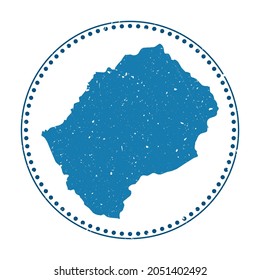 Lesotho sticker. Travel rubber stamp with map of country, vector illustration. Can be used as insignia, logotype, label, sticker or badge of Lesotho.
