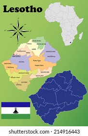 Lesotho vector set. Isolated