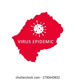 Lesotho Virus Epidemic country of Africa, African map illustration, vector isolated on white background