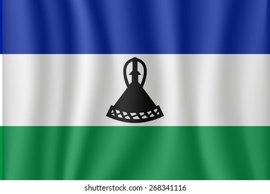 Lesotho waving flag