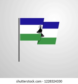 Lesotho waving Flag design vector