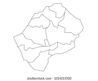 Lesothooutline map. detailed isolated vector country border contour map on white background.