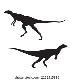 Lesothosaurus Dinosaur Vector Illustration Silhouette