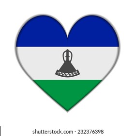 Lesoto heart flag vector illustration