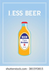 less beer small beer bottle vector illustration