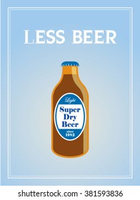 less beer small beer bottle vector illustration