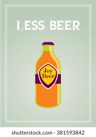 less beer small beer bottle vector illustration