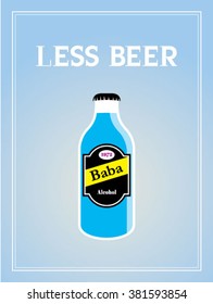 less beer small beer bottle vector illustration