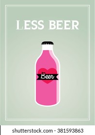 less beer small beer bottle vector illustration