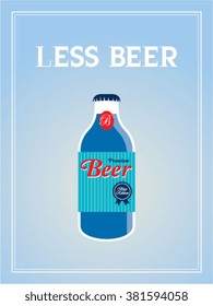 less beer small beer bottle vector illustration