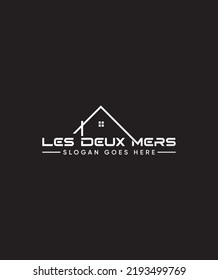 Less Deux Mers modern creative Real estate vector logo template 