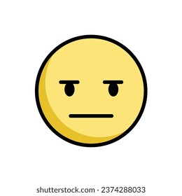 Less Face Emoticon Vector Illustration