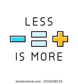 less is more minimalism lifestyle color icon vector. less is more minimalism lifestyle sign. isolated symbol illustration