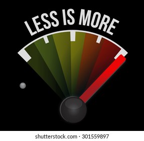 Less Is More Speedometer Sign Concept Illustration Design