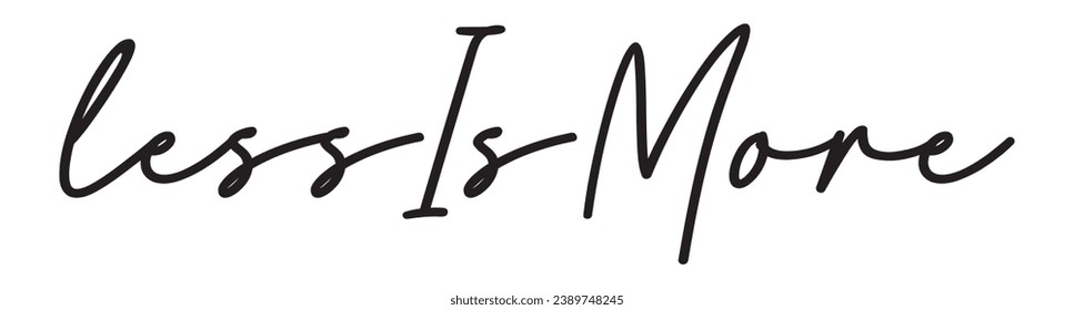 less is more text on white background.