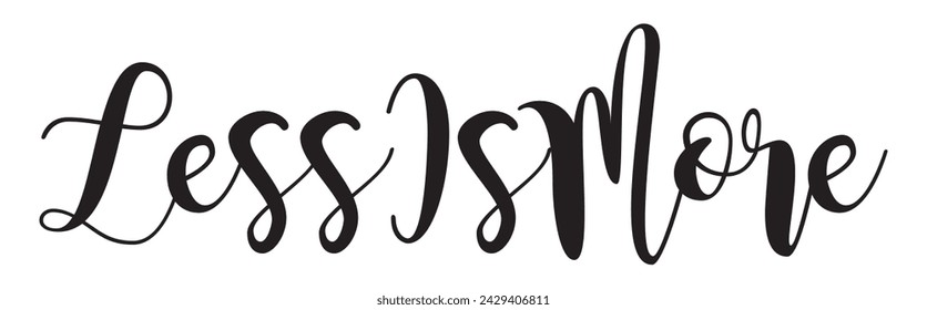 less is more text on white background.
