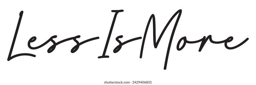 less is more text on white background.