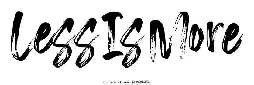 less is more text on white background.