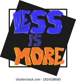 less is more. unique vector lettering. three-dimensional letters with shadow and glare