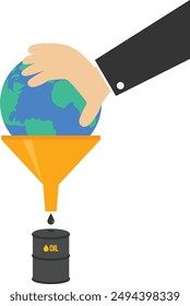 Menos destilación residual de crudo, Ilustración vectorial en estilo plano

