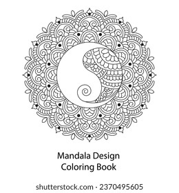 The less stress mandala design coloring book page vector design