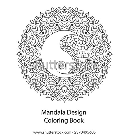 The less stress mandala design coloring book page vector design