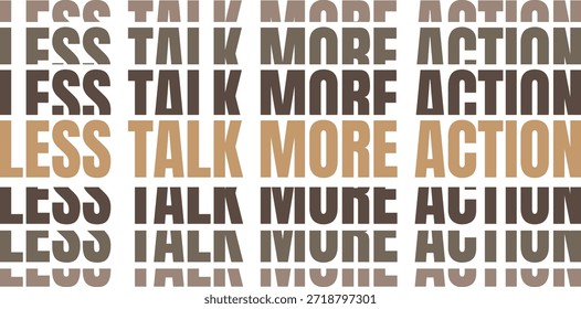 Menos Hablar Más Acción Diseño de tipografía motivacional audaz