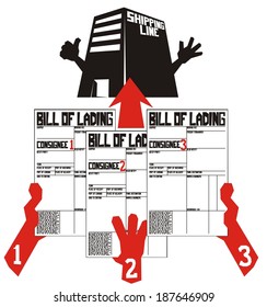 Less than container load (LCL) shipment in six illustrations (part 5) - Part load bills of lading are collected from respective consignees