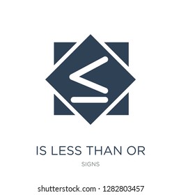 is less than or equal to icon vector on white background, is less than or equal to trendy filled icons from Signs collection, is less than or equal to vector illustration