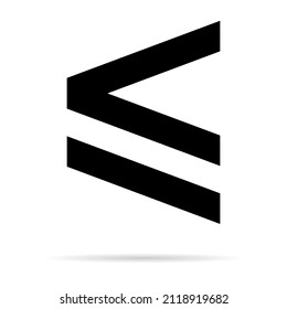 Less than or equal to mathematics symbol, education maths icon, web element vector illustration design, finance sign .