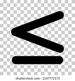 Less than or equal to mathematics symbol, education maths icon, web element vector illustration design, finance sign .