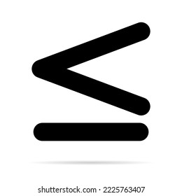 Less than or equal to mathematics symbol, education maths icon, web element vector illustration design, finance sign .