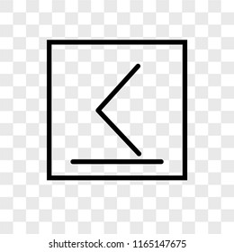 Is less than or equal to vector icon isolated on transparent background, Is less than or equal to logo concept