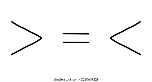 Less than greater than and equal symbol in mathematics. Inequality symbols