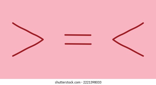 Less than greater than and equal symbol in mathematics. Inequality symbols