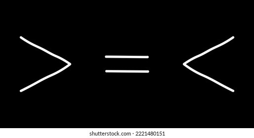 Less than greater than and equal symbol in mathematics. Inequality symbols