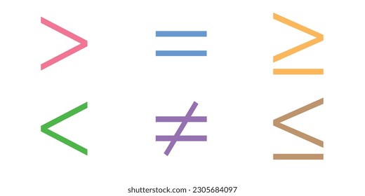 Less than greater than and equal symbol in mathematics. inequality symbols. Mathematics resources for teachers and students.