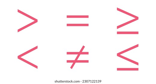 Less than greater than and equal symbol in mathematics. inequality symbols. Mathematics resources for teachers and students.