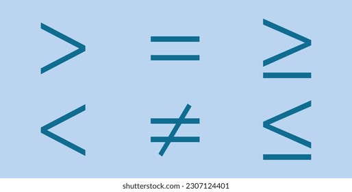Less than greater than and equal symbol in mathematics. inequality symbols. Mathematics resources for teachers and students.