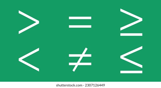 Less than greater than and equal symbol in mathematics. inequality symbols. Mathematics resources for teachers and students.