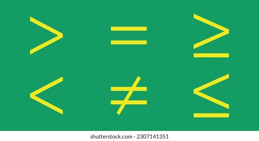 Less than greater than and equal symbol in mathematics. inequality symbols. Mathematics resources for teachers and students.