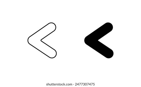 Less Than icon design with white background stock illustration