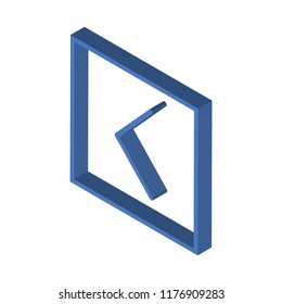 Is less than isometric left top view 3D icon